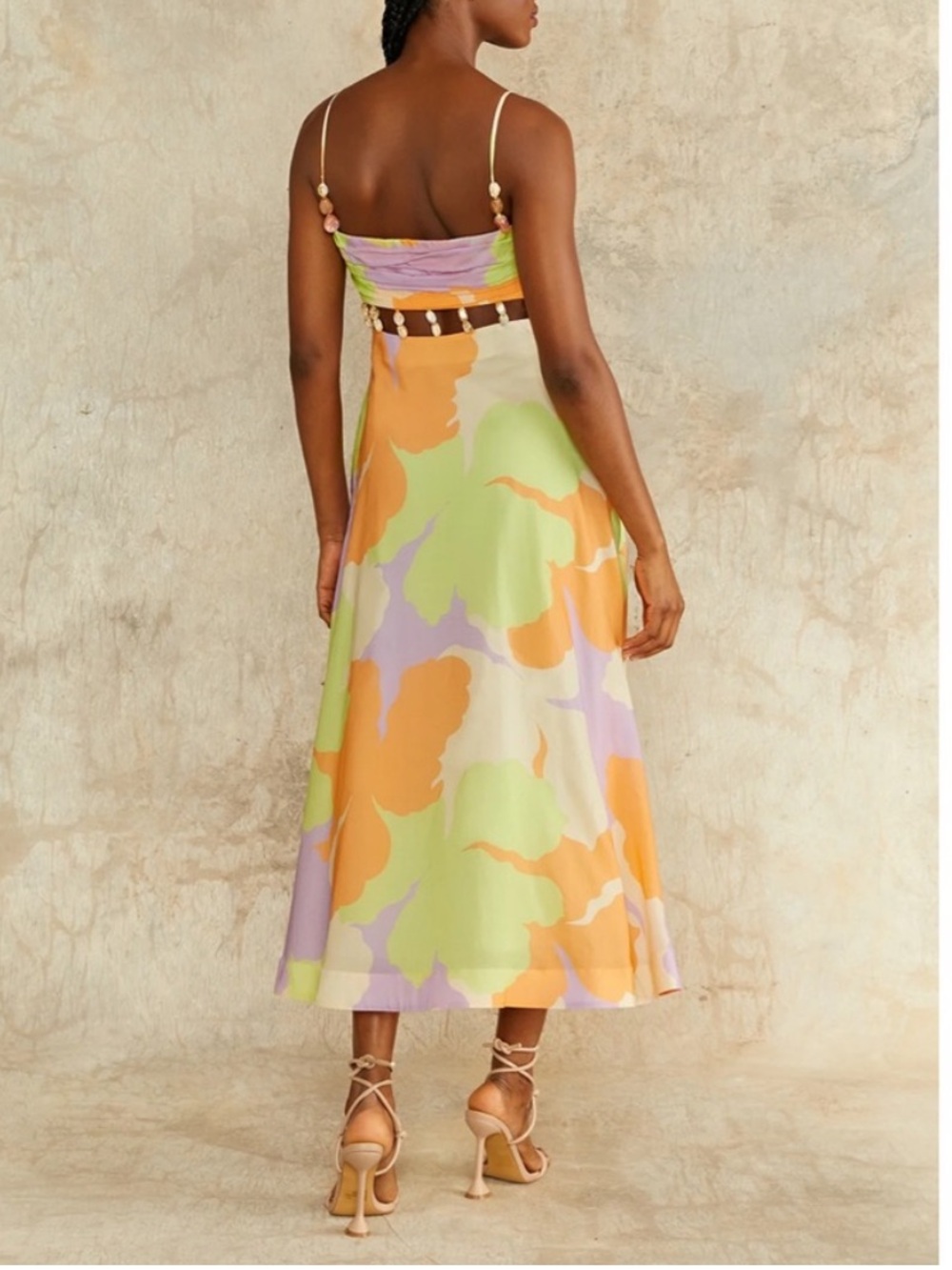 AMUR Georgie Beaded Waist Midi dress - Picture 3 of 16